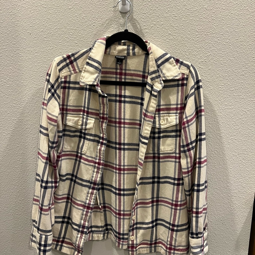 Patagonia Organic Cotton Plaid Shirt - Cream, Red, and Blue